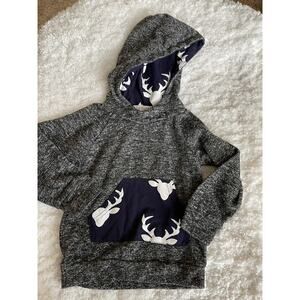 Aile Rabbit toddler boy sz. 80 antler/moose themed pullover hoodie. Adorable